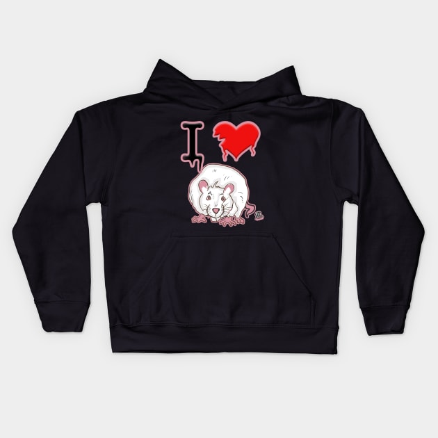 I Love Rats Funny Urban Year of The Rat Design NYC Style by GT Artland Kids Hoodie by GT Artland